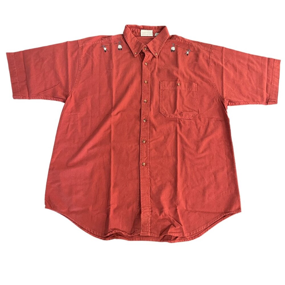 VTG Artisans Sunschein Designs Men's SS Button Up Shirt Horse Print, Sz XL NWOT